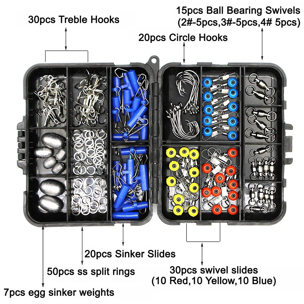 172pcs/Box Fishing Accessories Tackle Box Set